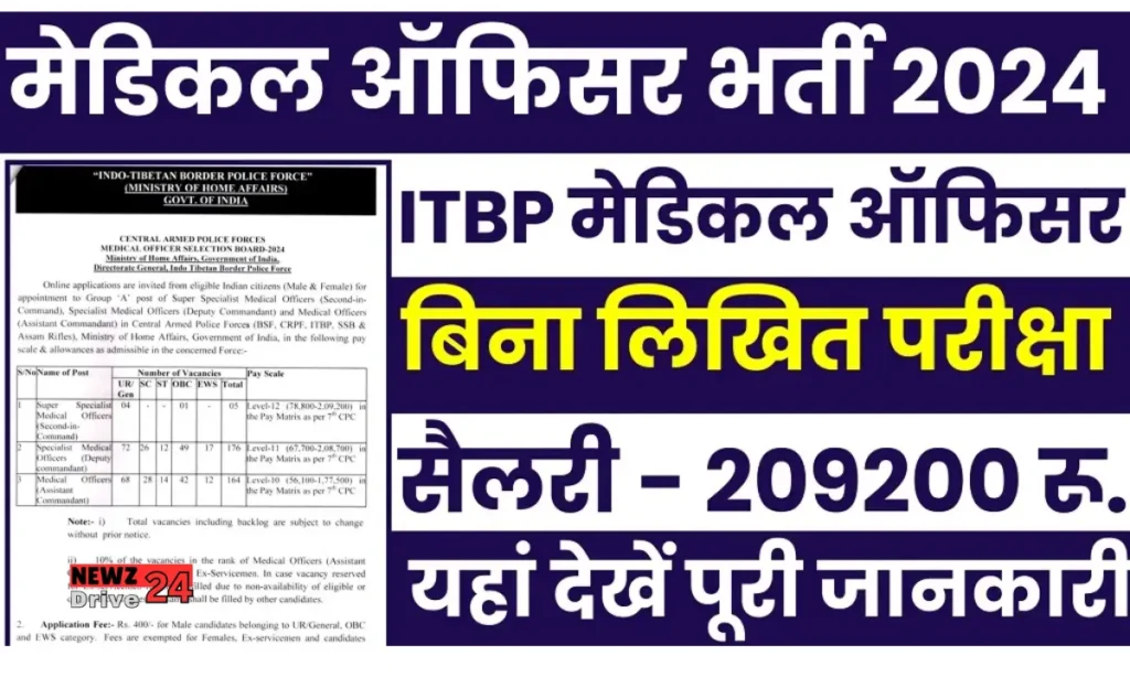 ITBP Medical Officer Bharti 2024