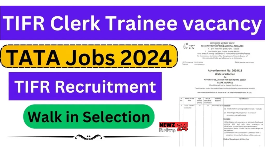 TATA TIFR Clerk Trainee Vacancy 2024