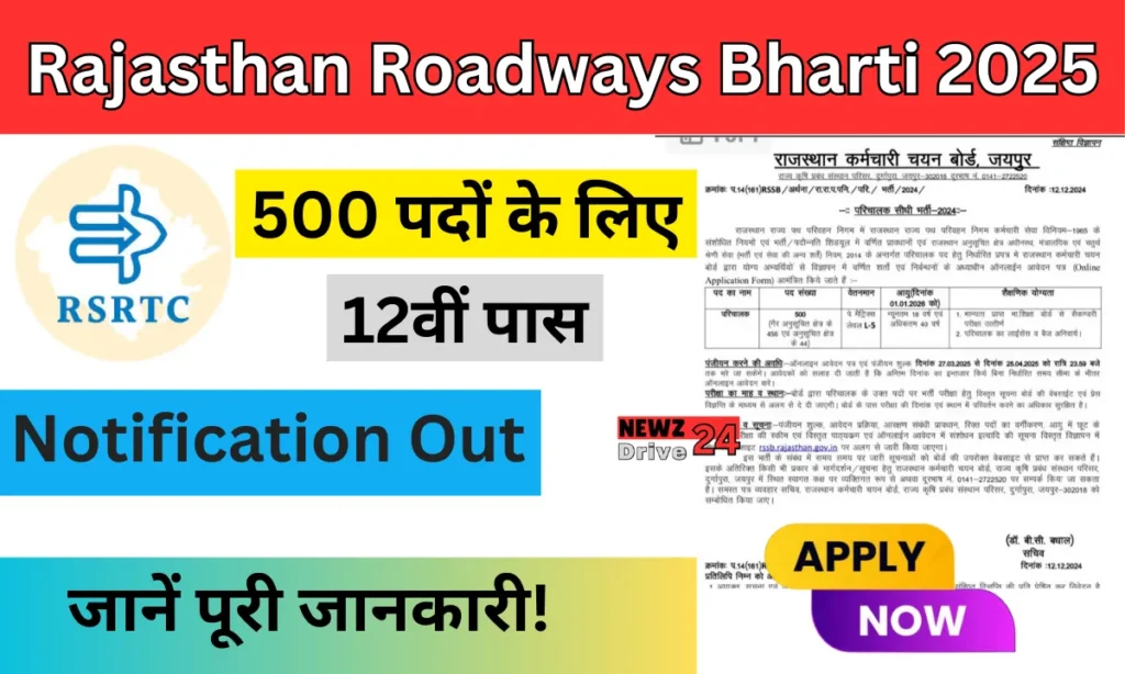 Rajasthan Roadways Bharti 2025